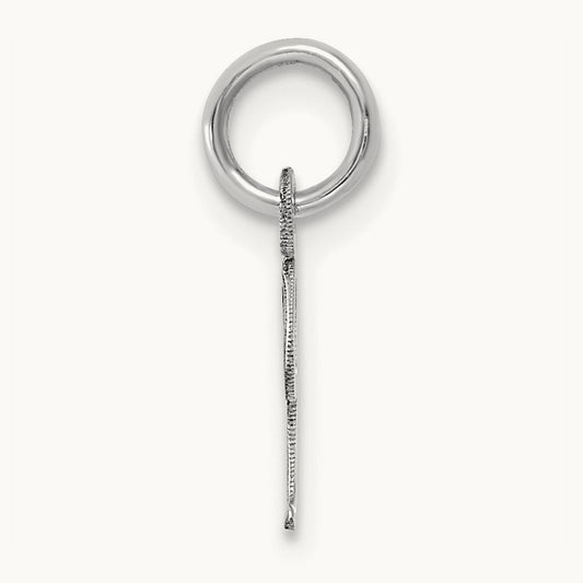 Small Script Letter I Initial Charm, 14K White Gold