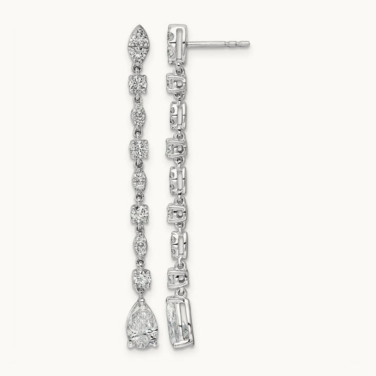 Pear Center Post Drop Earrings, 2.00-3.50 ct tw Lab-Grown Diamond