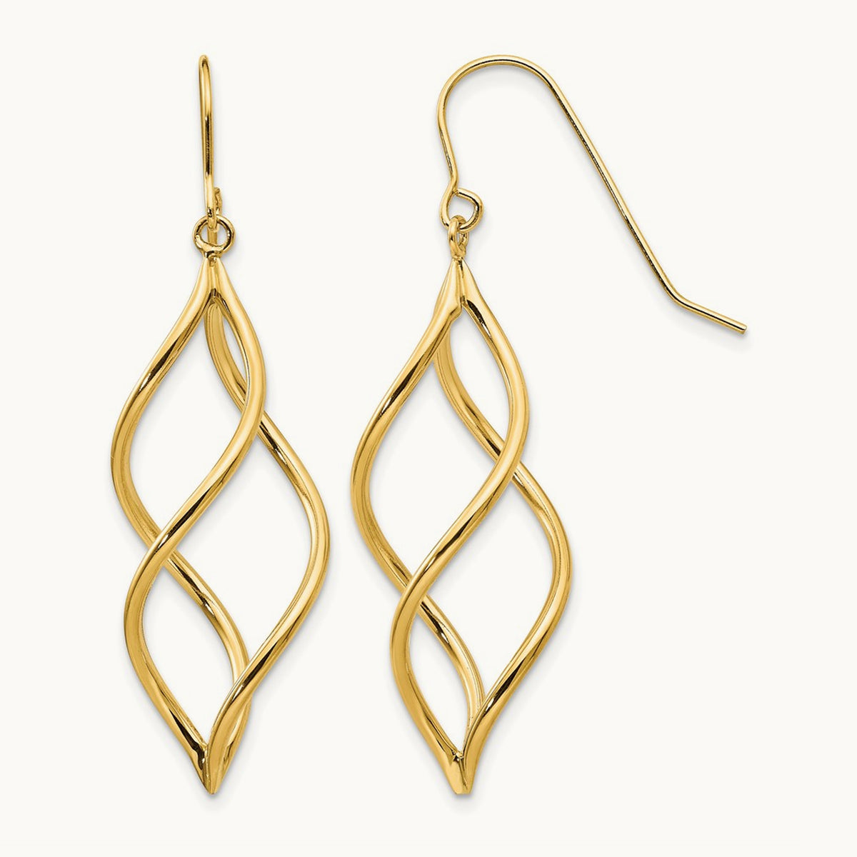 Twisted Dangle Earrings, 14K