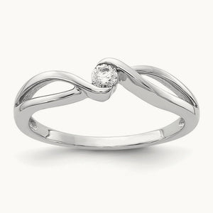 Polished Diamond Ring, 14K White Gold