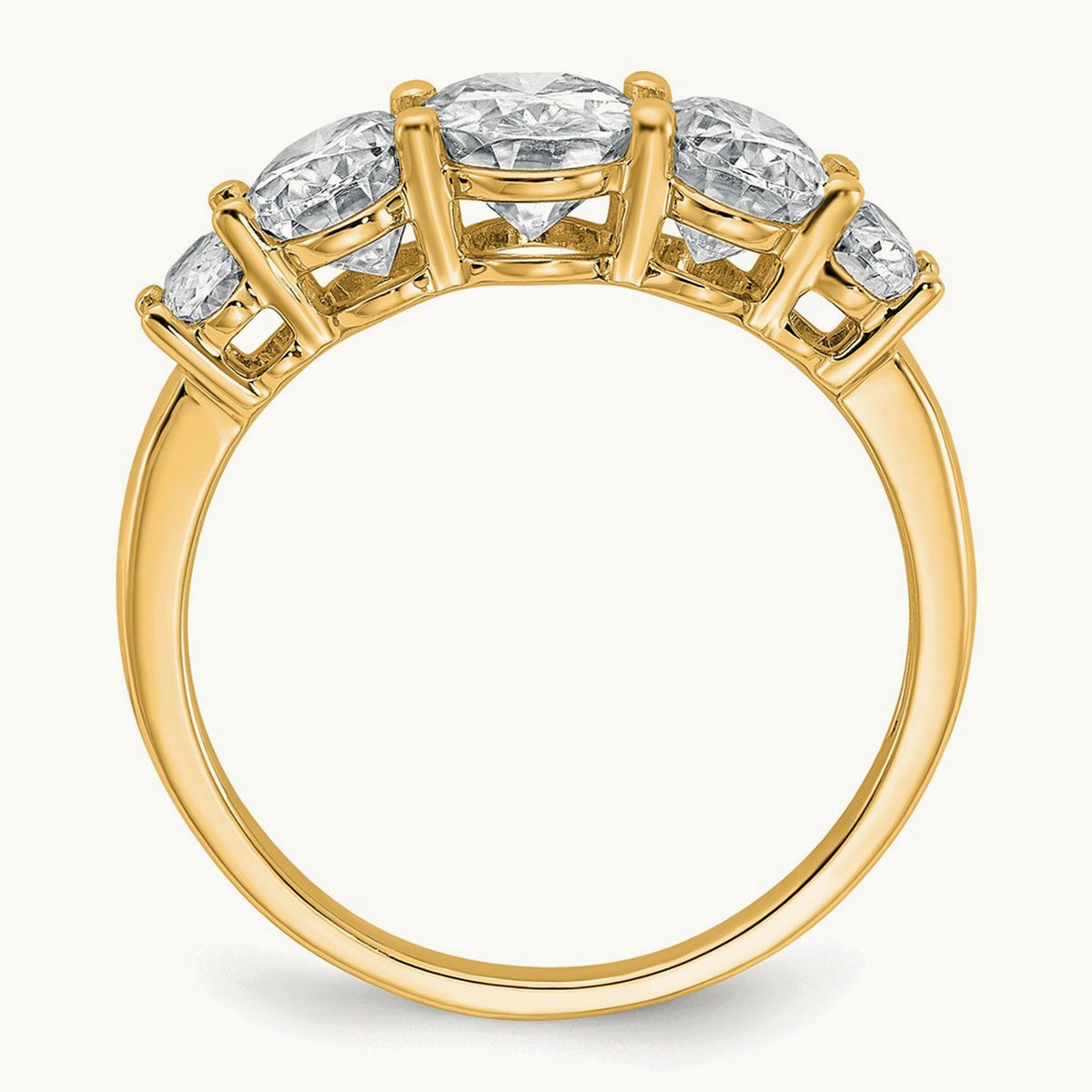 5 Stone Band, 3.50 ct tw Lab-Grown Diamond — 14K Yellow Gold