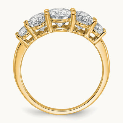 5 Stone Band, 3.50 ct tw Lab-Grown Diamond — 14K Yellow Gold