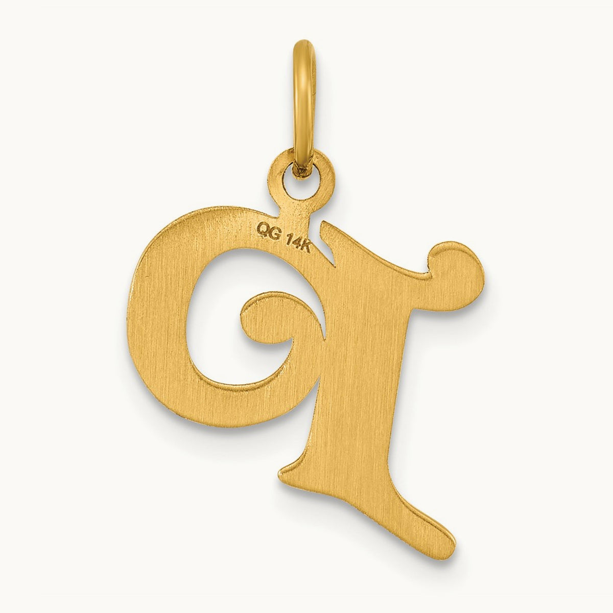 Diamond-cut Initial Charm — 14K Yellow Gold, P