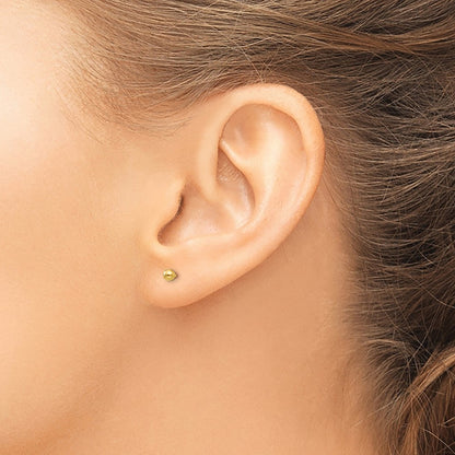 Polished Ball Post Earrings — 14K Yellow Gold, 3mm