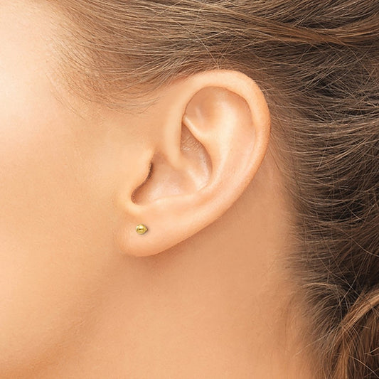 Polished Ball Post Earrings — 14K Yellow Gold, 3mm