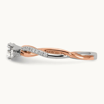 And Rose Gold Semi-Mount Engagement Ring, 0.10 ct tw