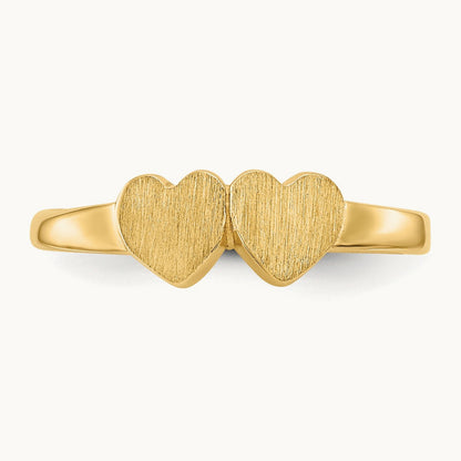 Childs Double Heart Ring, 14K