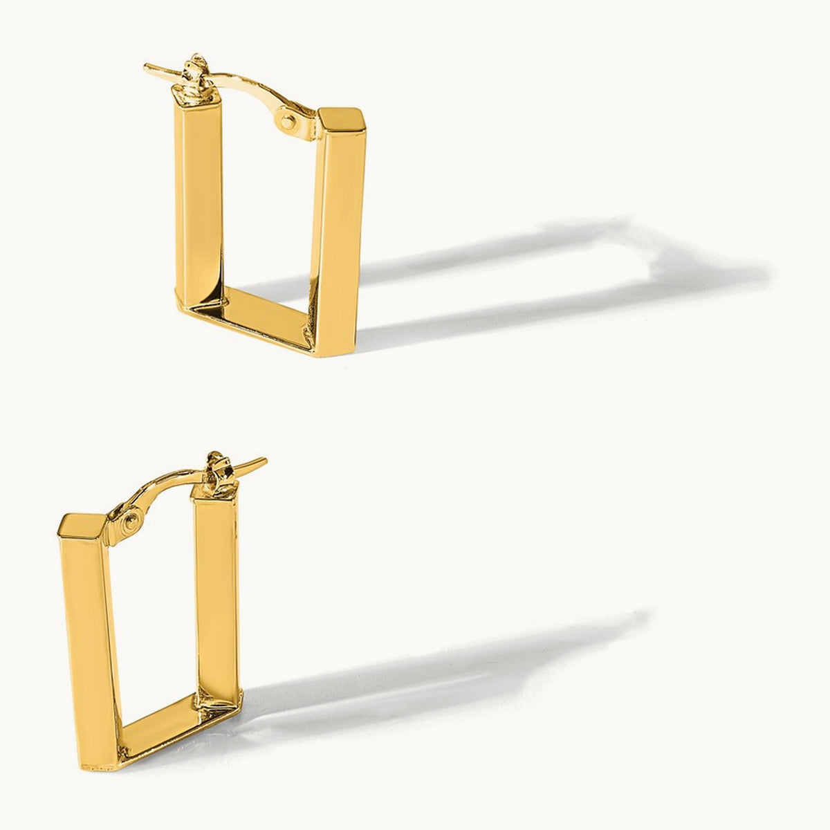 Polished U Shape Hoop Earrings, 14K