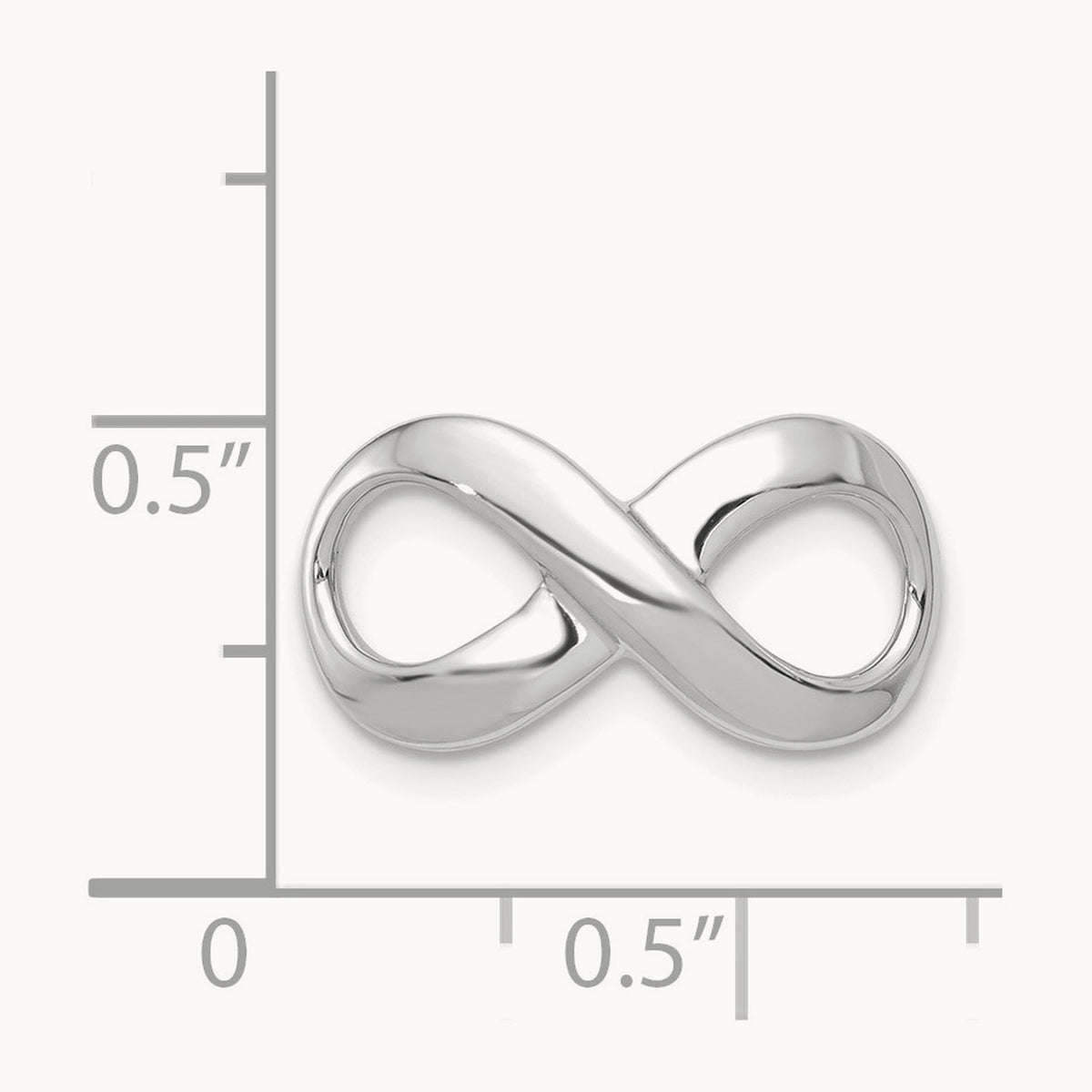 Fancy Polished Infinity Figure-8 Slide — 14K White Gold