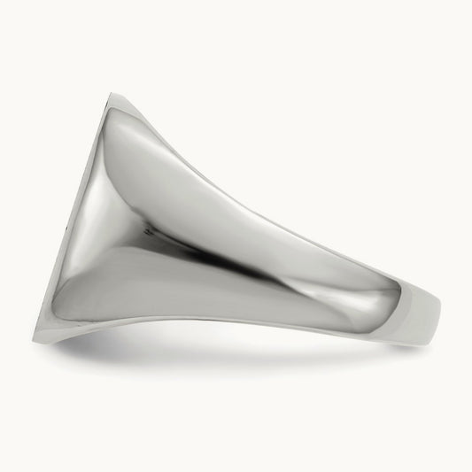 x14.5mm Open Back Men's Signet Ring, 13.5mm, 14K White Gold