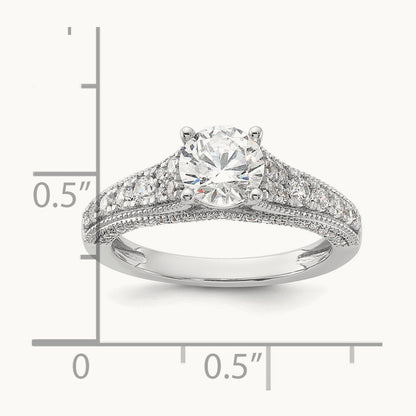 Round Engagement Ring, 1.50 ct tw Lab-Grown Diamond — 14K White Gold