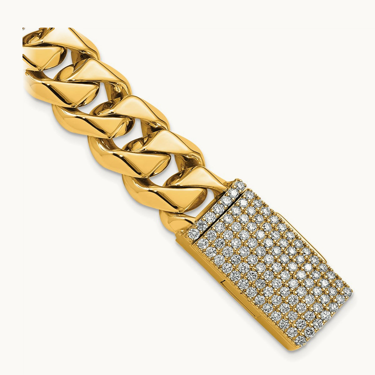 Hand-polished Traditional Link Diamond Clasp Chain — 14mm