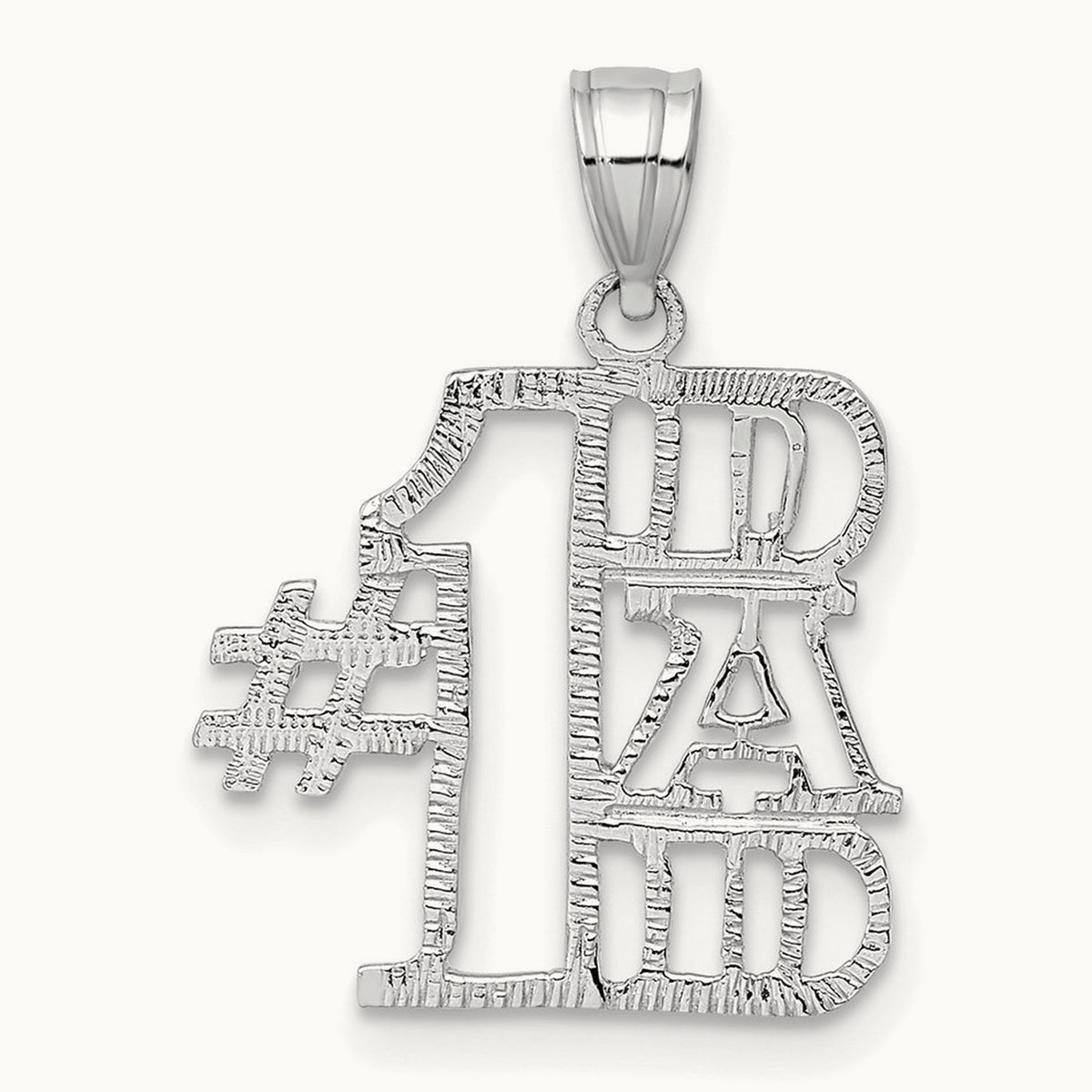 #1 DAD Pendant, 14K White Gold