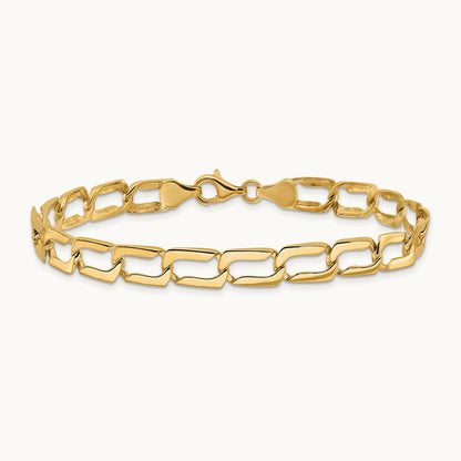 Polished Link Bracelet, 14K