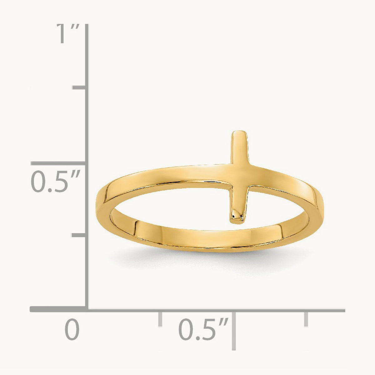 Sideways Cross Ring — 14K Yellow Gold, 7