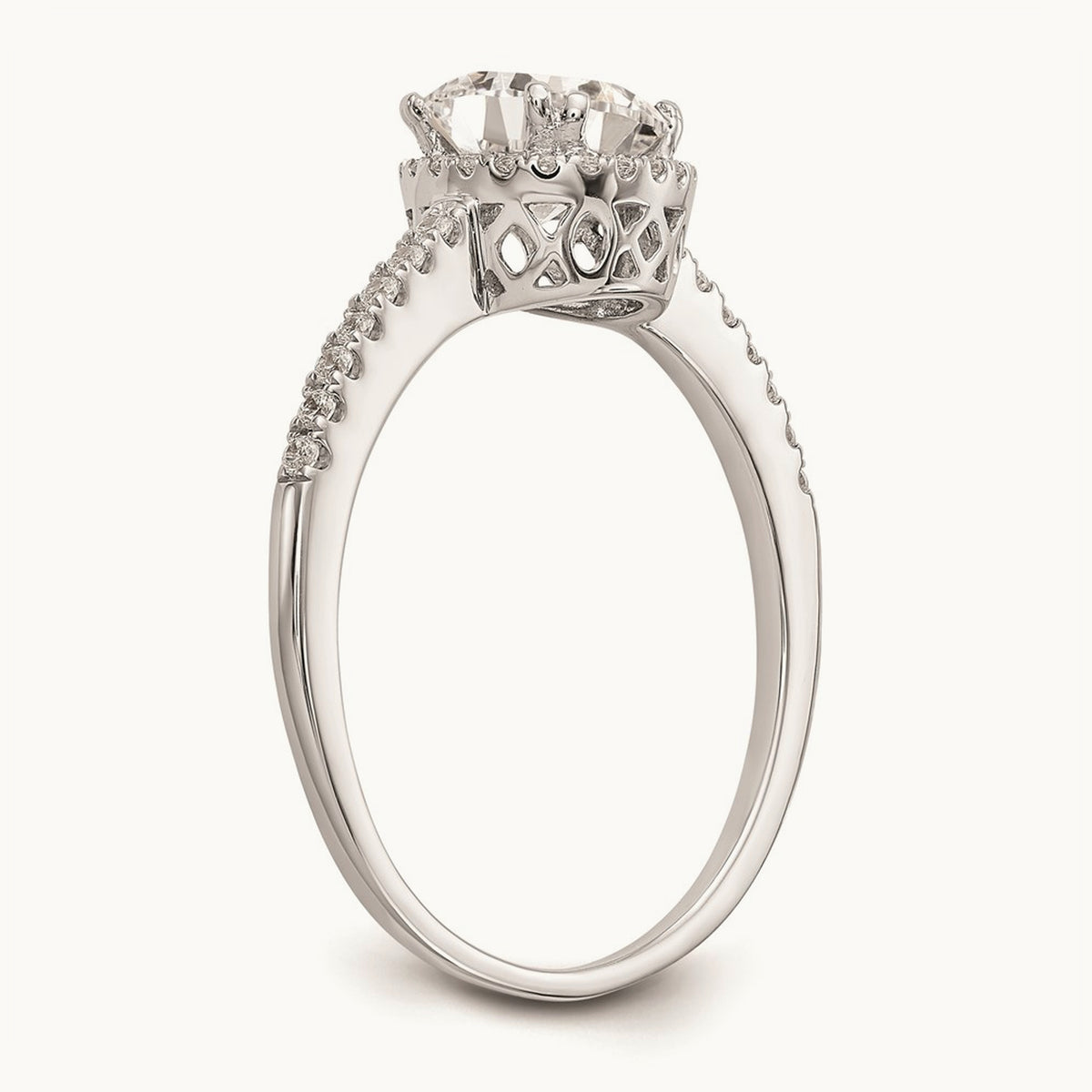 Round Halo Engagement Ring Mounting