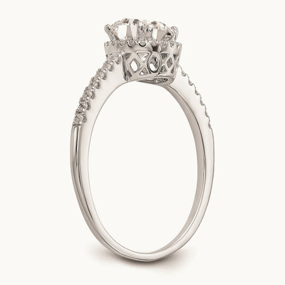 Round Halo Engagement Ring Mounting