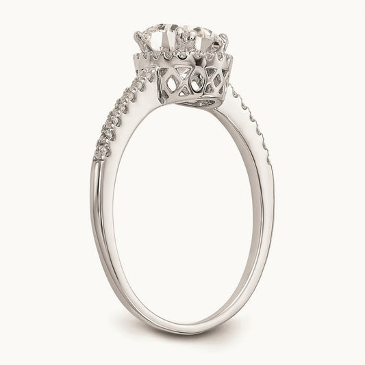 Round Halo Engagement Ring Mounting