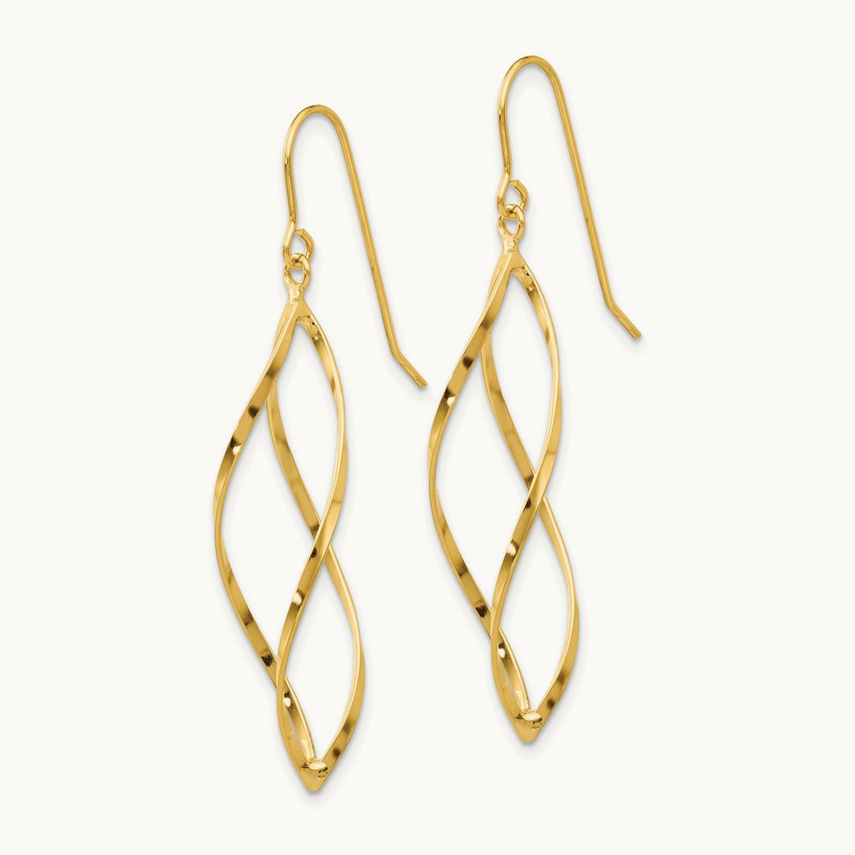 Twisted Dangle Earrings, 14K