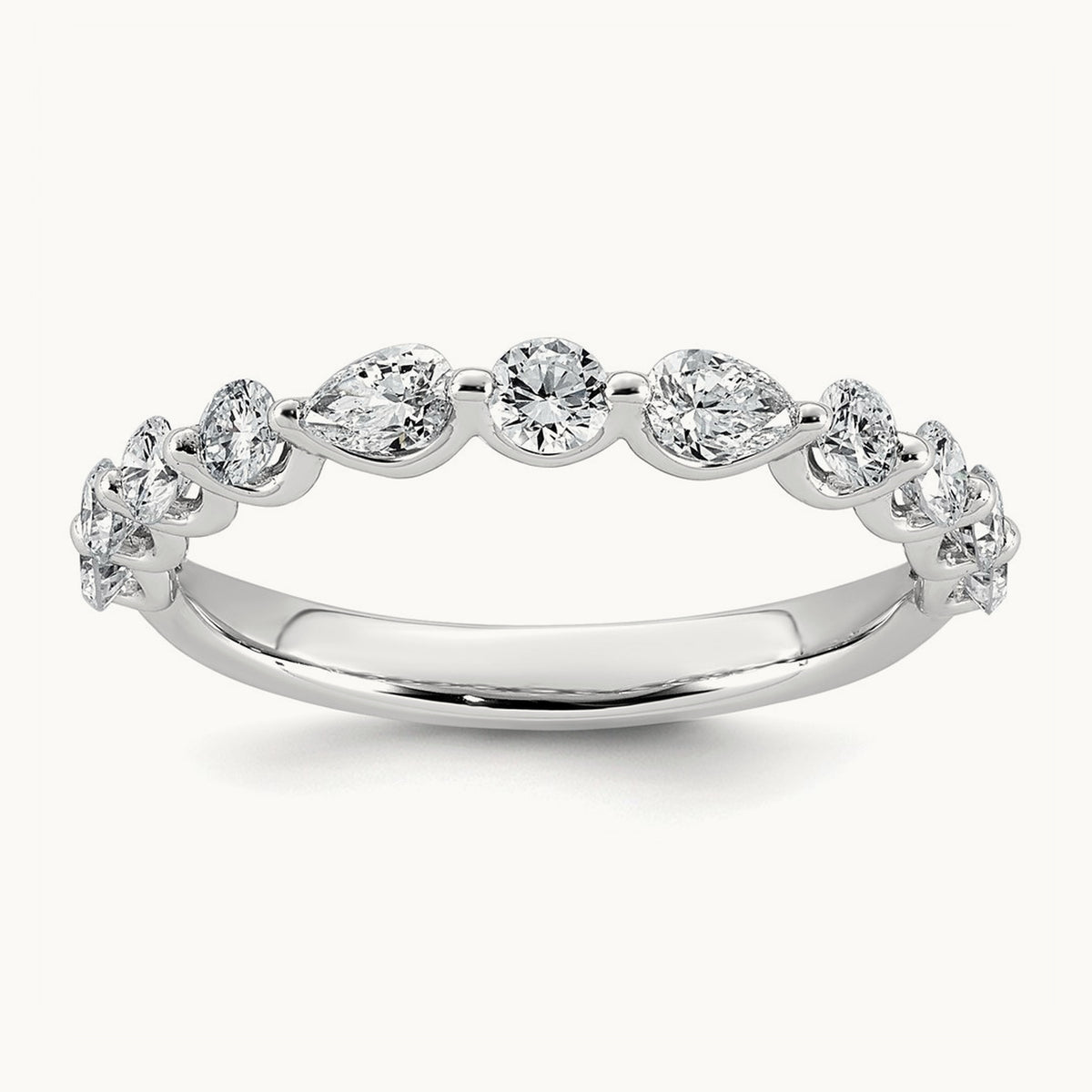 Round & Pear Wedding Band, 1.00-1.25 ct tw Lab-Grown Diamond