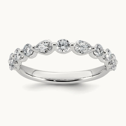 Round & Pear Wedding Band, 1.00-1.25 ct tw Lab-Grown Diamond