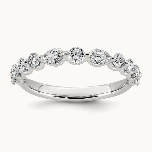 Round & Pear Wedding Band, 1.00-1.25 ct tw Lab-Grown Diamond