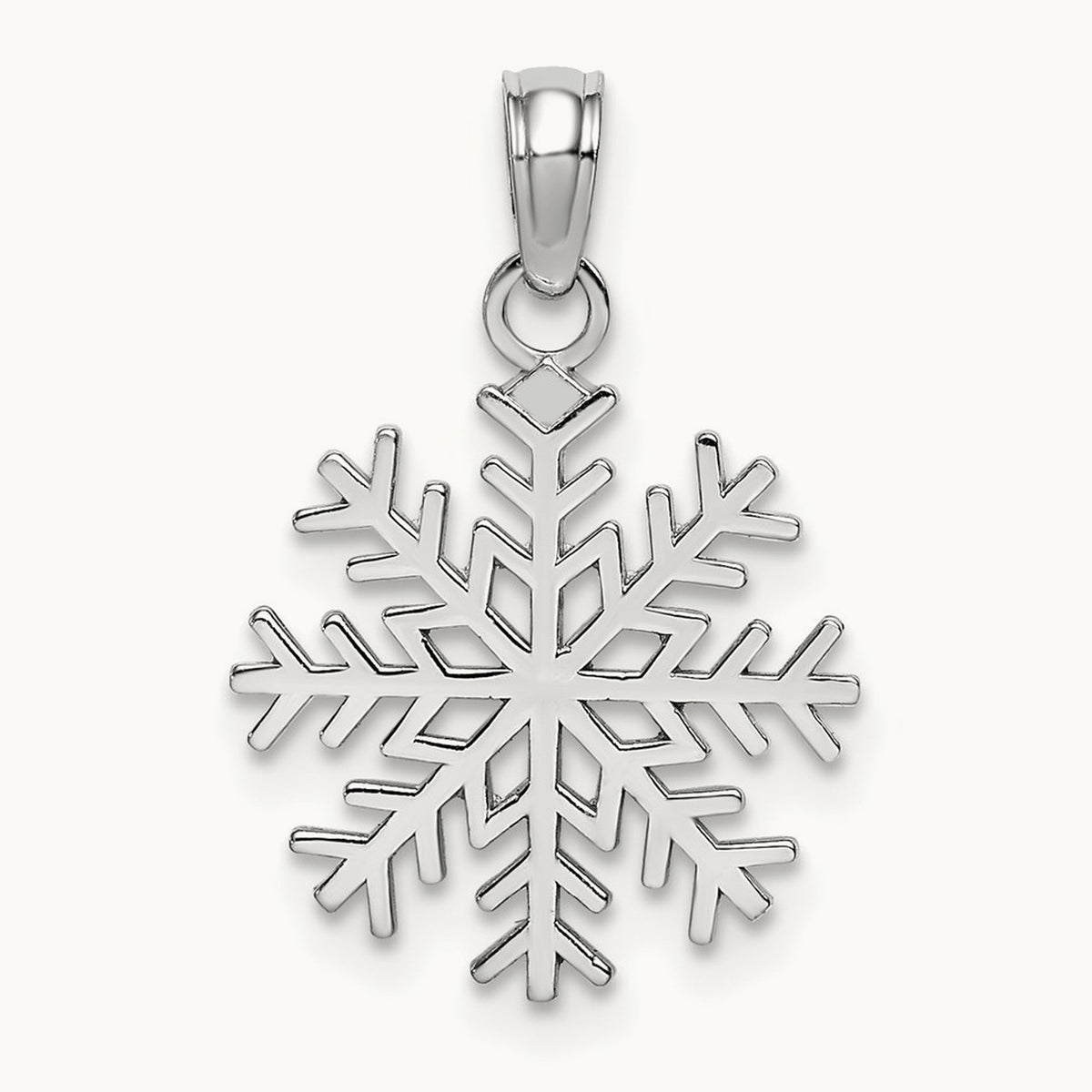 Snowflake Pendant, 14K White Gold
