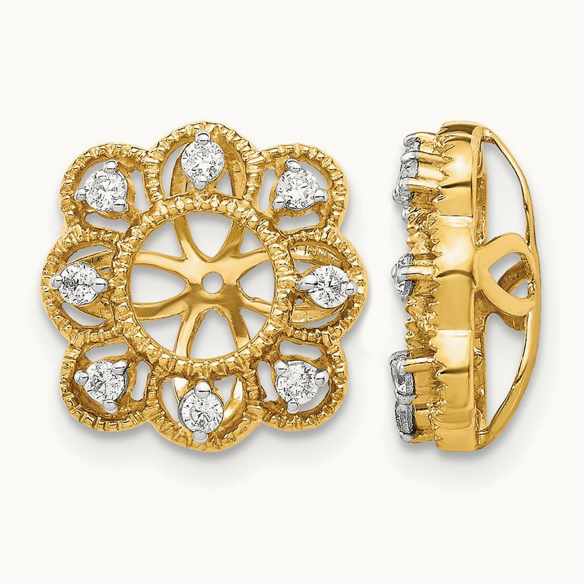 Fancy Diamond Earring Jackets — 14K Yellow Gold, 0.24 ct