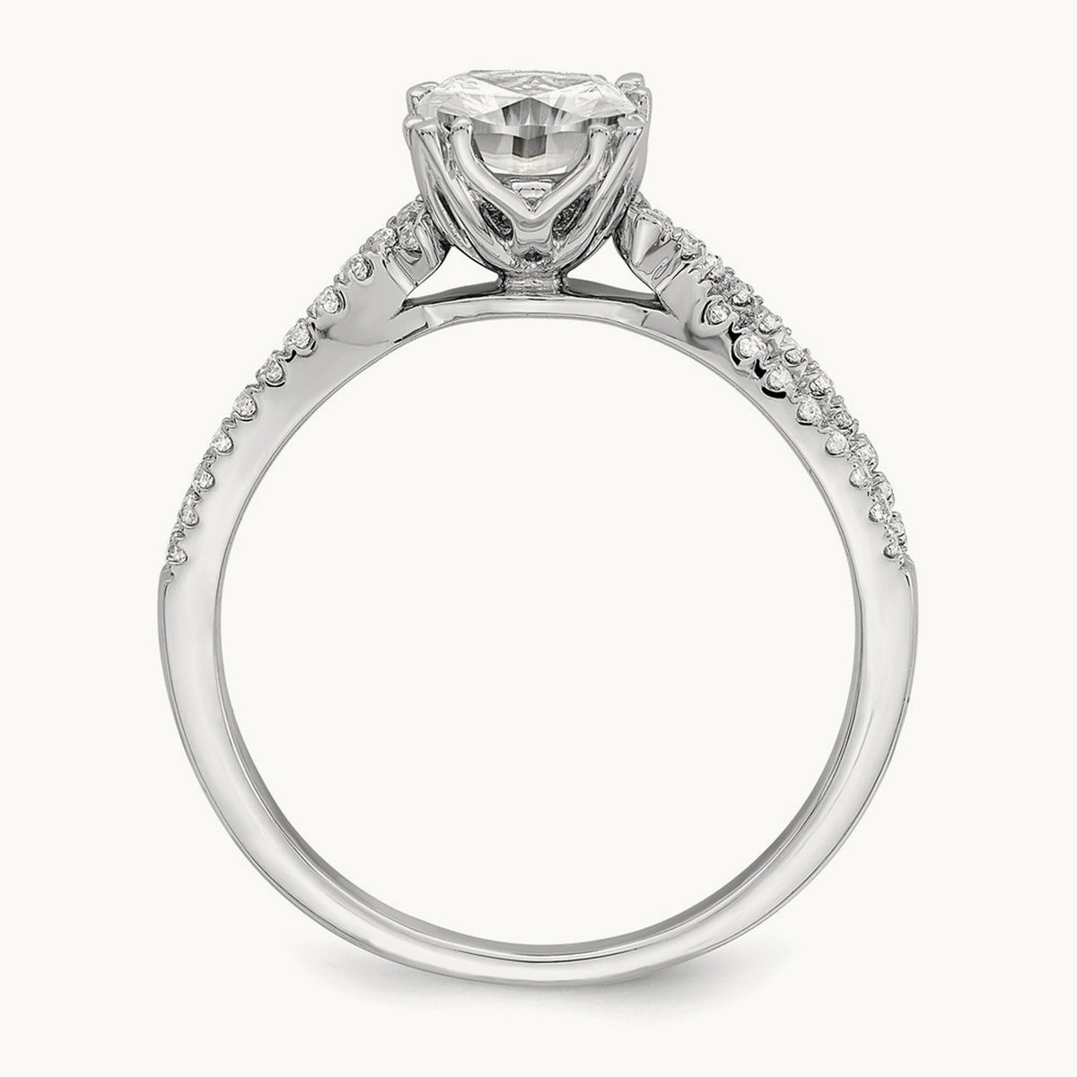 Criss-Cross Cushion Semi-Mount Engagement Ring — 1 ct, 7
