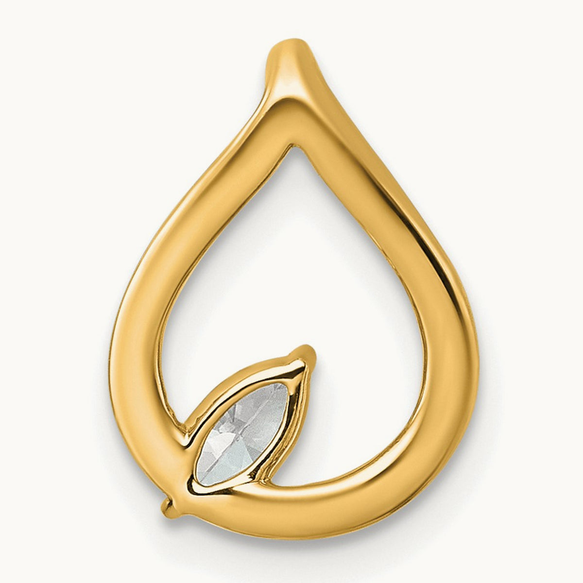 Teardrop Chain Slide Pendant, 0.25 ct tw Lab-Grown Diamond — 14K Yellow Gold