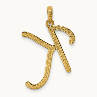 Fancy Letter K, 14K Yellow Gold