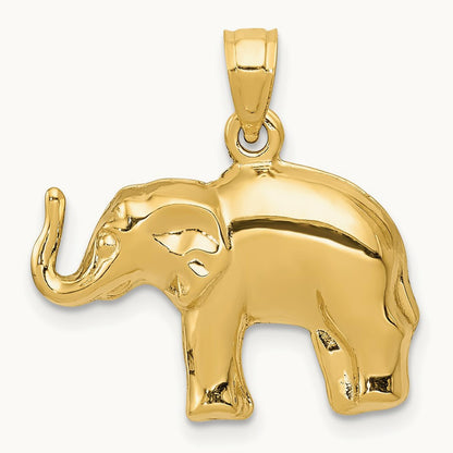 Elephant Pendant, 14K