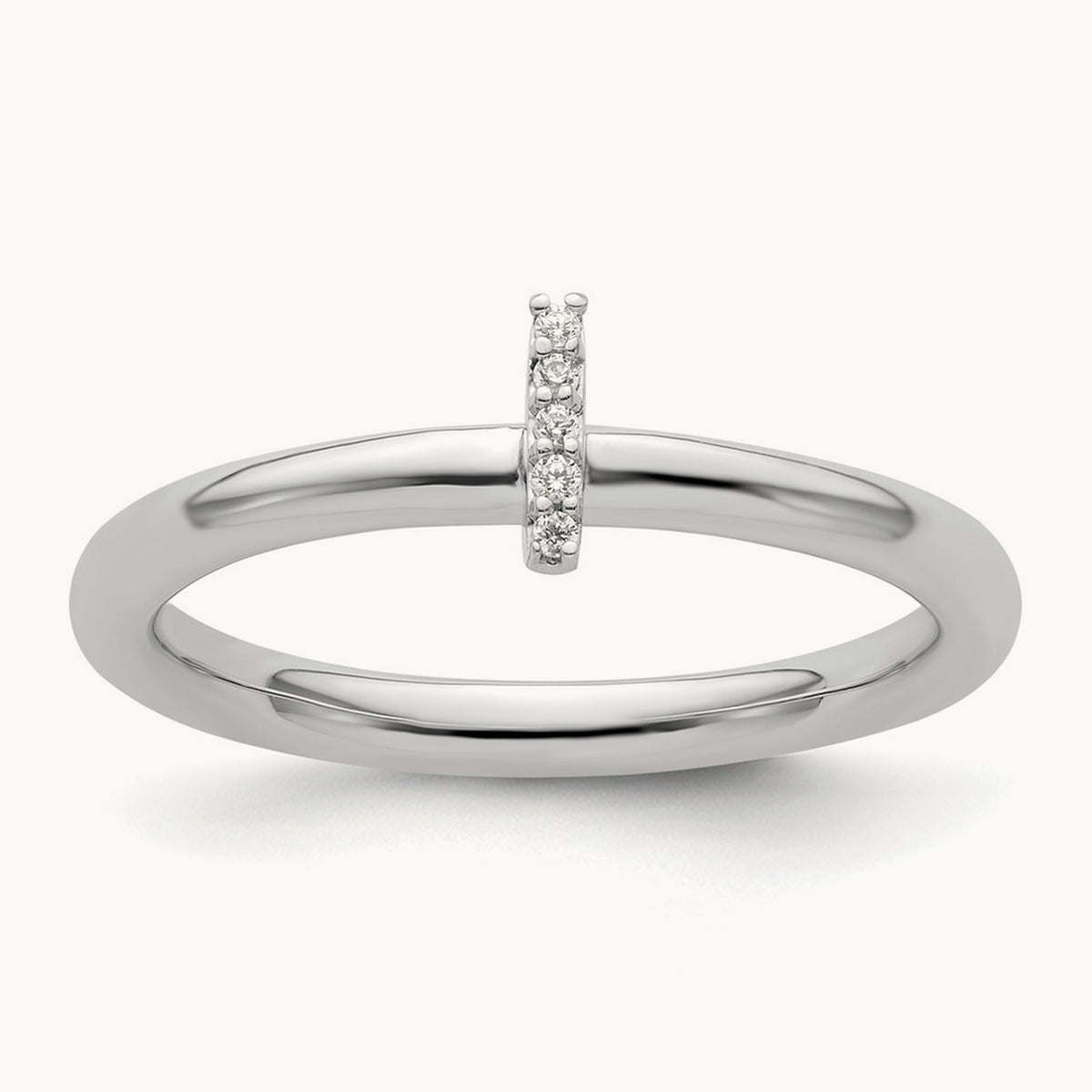 Stackable Diamond Ring — 14K White Gold, I
