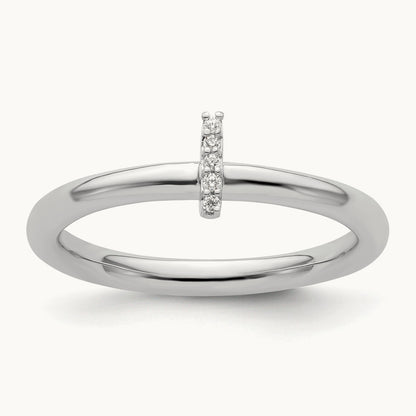 Stackable Diamond Ring — 14K White Gold, I