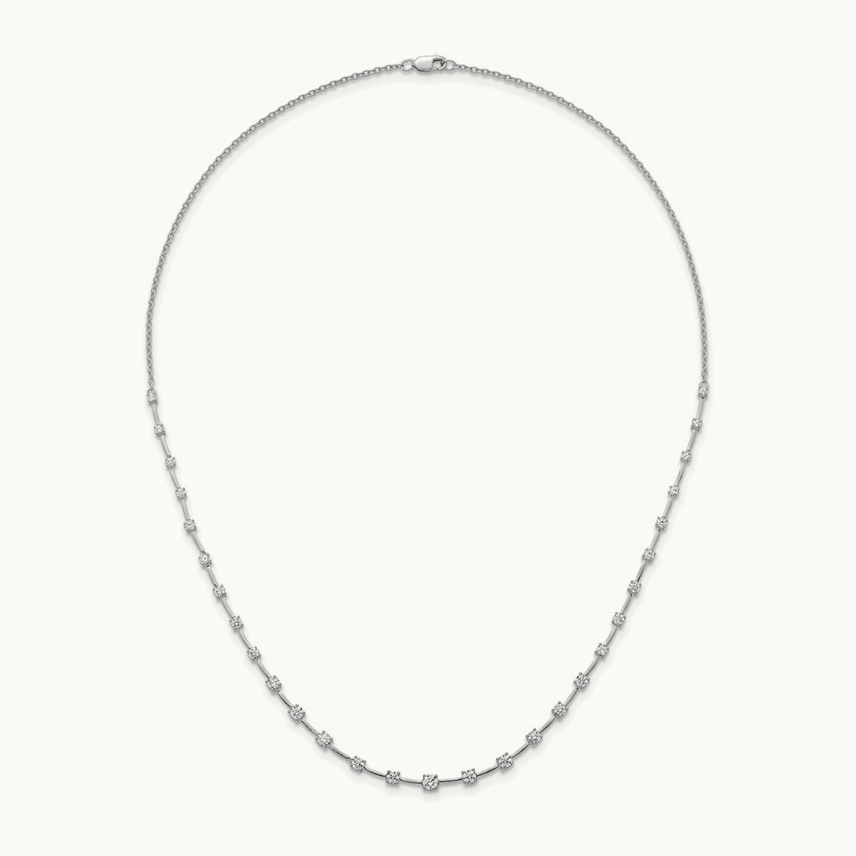 Fashion Tennis Necklace, 2.00 ct tw Lab-Grown Diamond — 14K White Gold