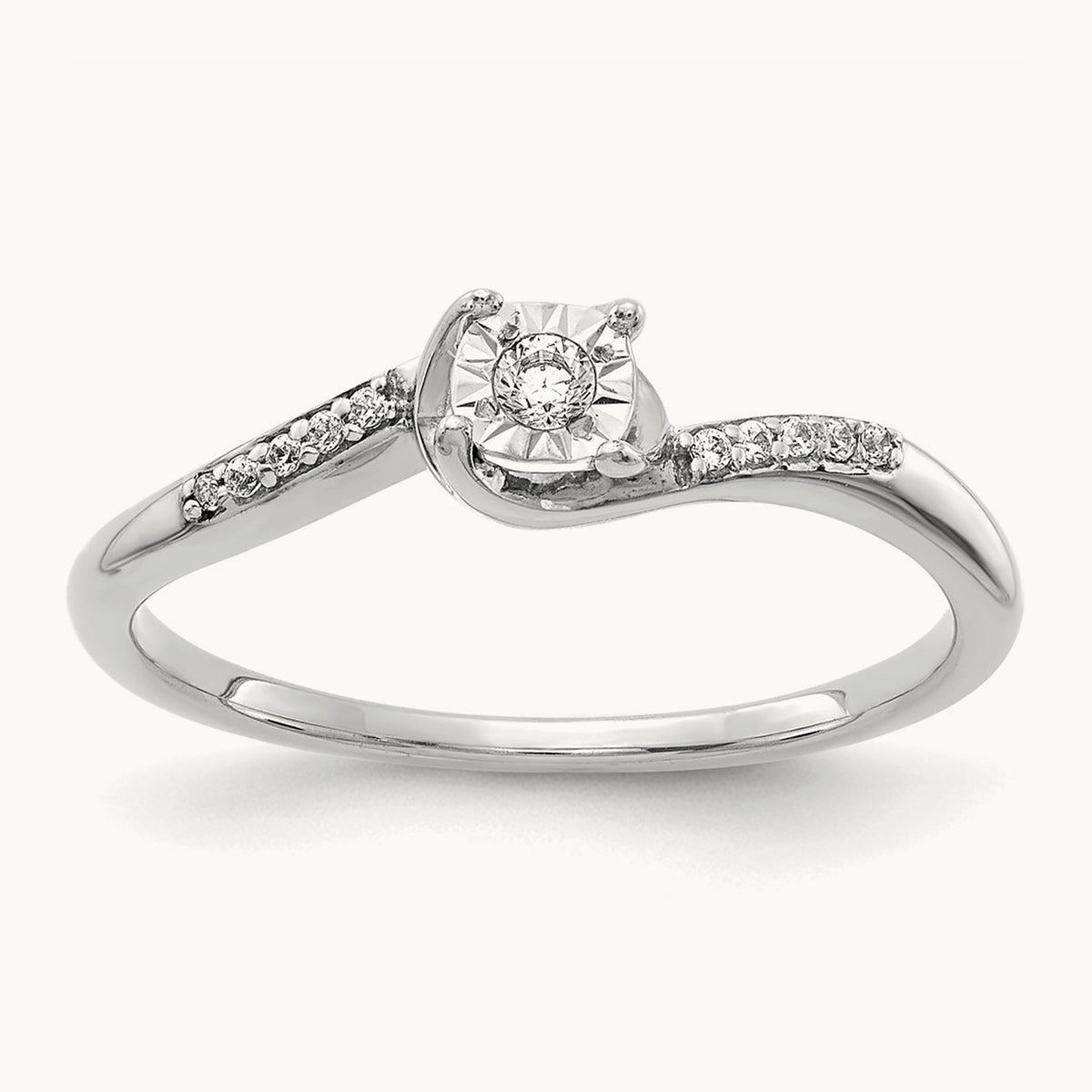 Diamond Bypass Ring — 14K White Gold