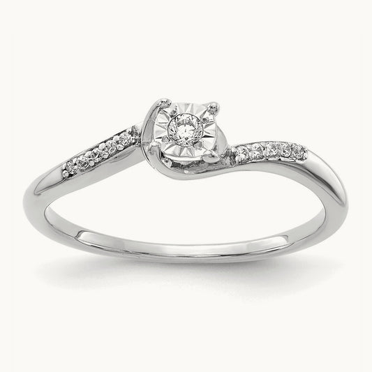 Diamond Bypass Ring — 14K White Gold
