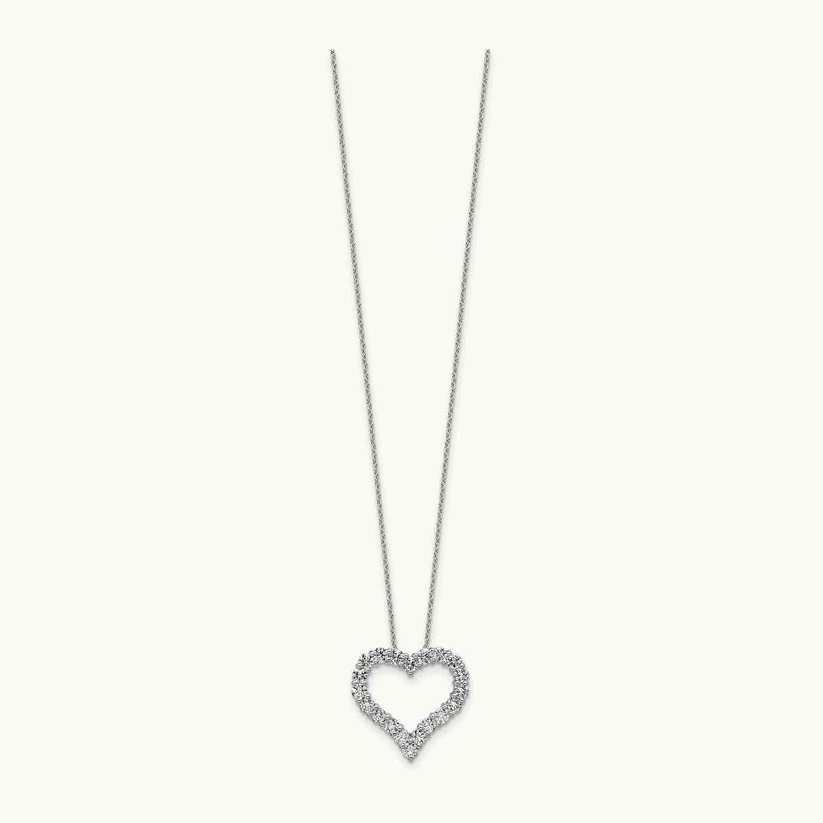 Heart Necklace, 1.50 ct tw Lab-Grown Diamond in 14K White Gold
