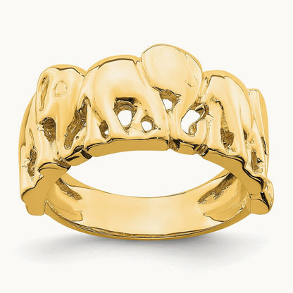 Polished Elephant Ring, 14K