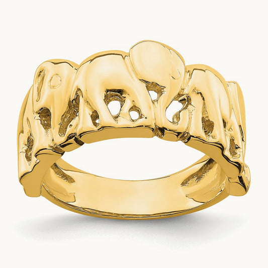 Polished Elephant Ring, 14K