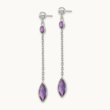 Amethyst Post Dangle Earrings — photo set