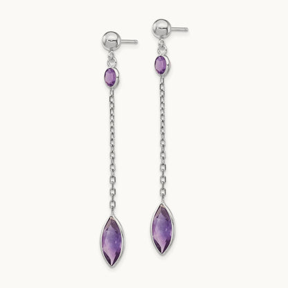Amethyst Post Dangle Earrings — photo set