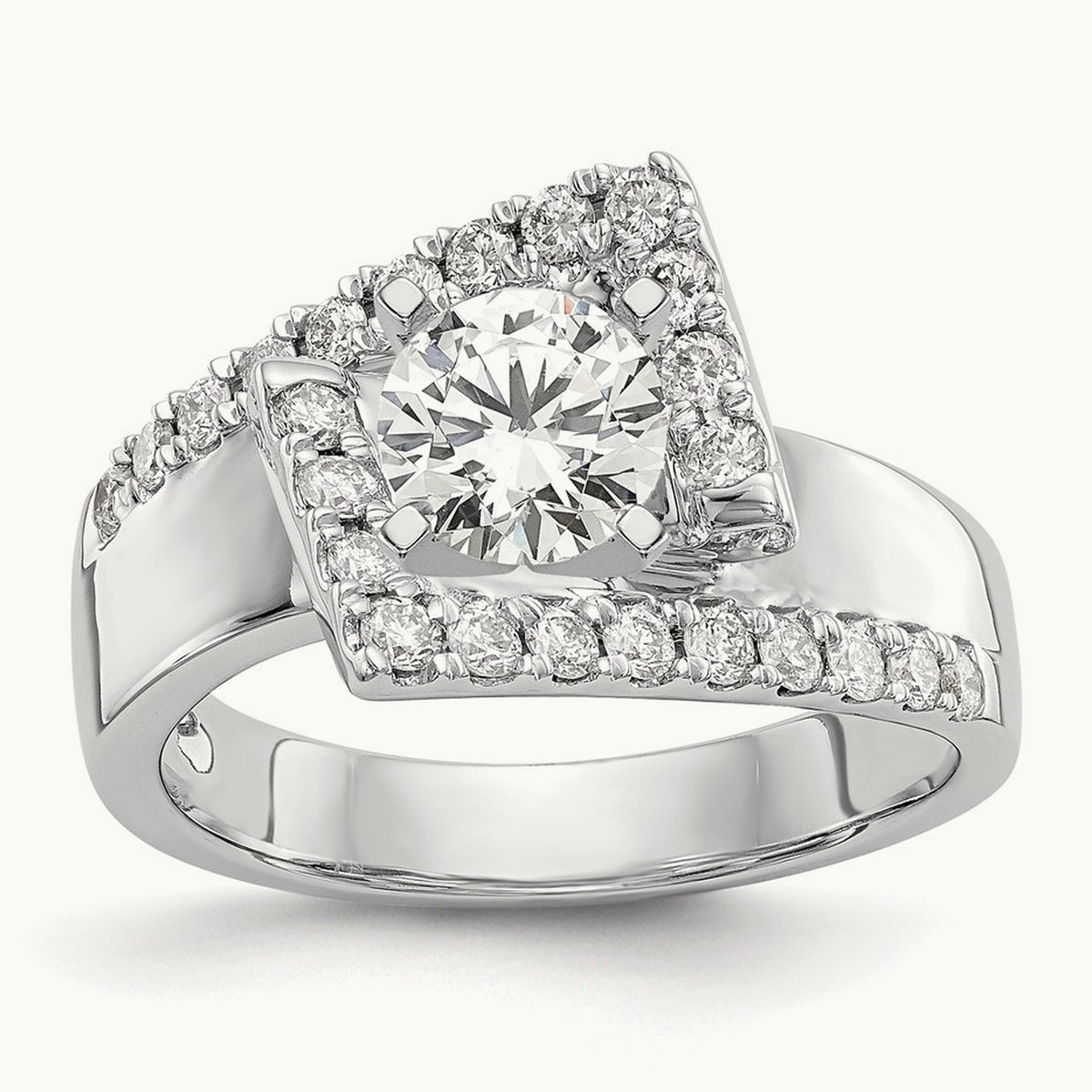 Semi-Mount Peg Set Engagement Ring, 0.50 ct tw Lab-Grown Diamond