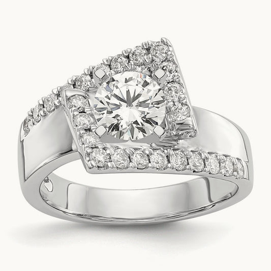 Semi-Mount Peg Set Engagement Ring, 0.50 ct tw Lab-Grown Diamond