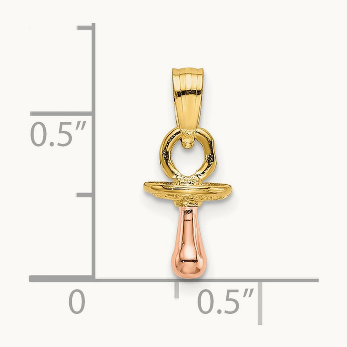 3-D Pacifier Charm, 14K Two-tone
