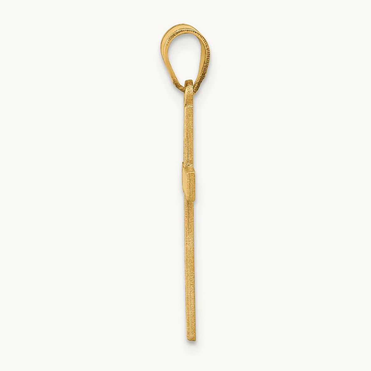 Florentine Satin Cross Pendant — 14K Yellow Gold, 25mm