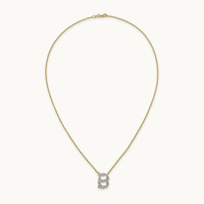 Initial B Necklace, 1.25 ct tw Lab-Grown Diamond