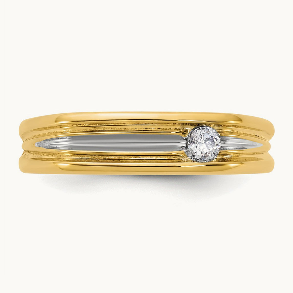 Setting: with White Rhodium IB Goodman Men's Diamond Ring Mounting, 14K Gold — 14K Yellow Gold