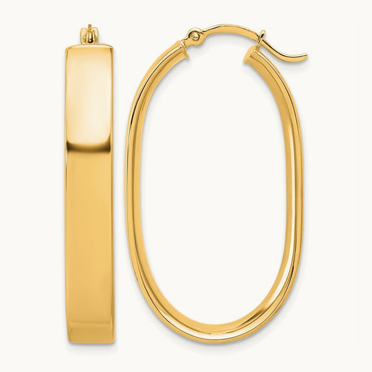 Polished Oval Hoop Earrings — photo set