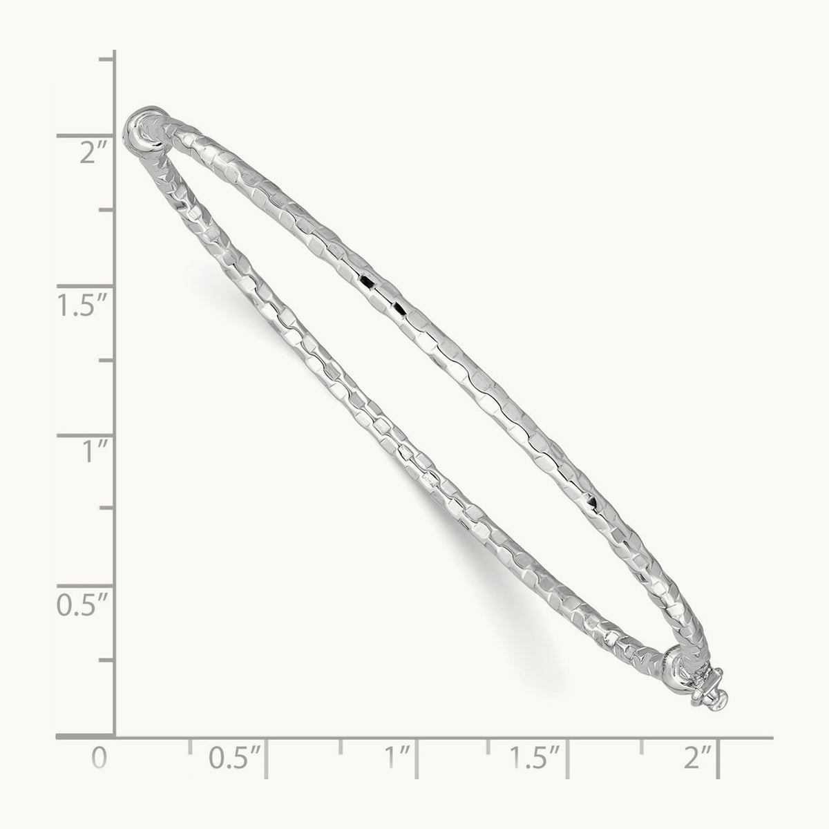 Textured Hinged Bangle Bracelet, 14K White Gold